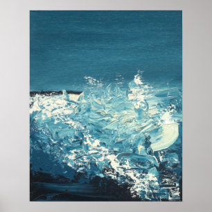 Poster Les Breaks - Paysage Abstrait bleu