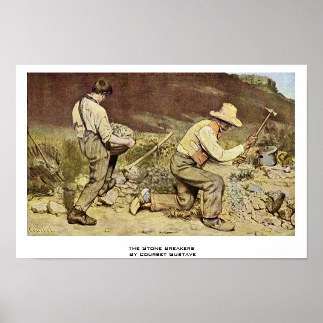 Poster Les Brise-Pierre De Courbet Gustave (Devant)