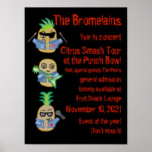Poster Les Bromelains (Poster Fake Band) Ananas Punk