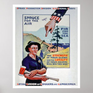 Poster Les bûcherons et les bûcherons contribuent à l'eff