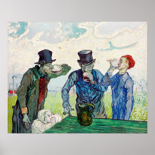 Poster Les buveurs de Vincent Van Gogh (Devant)