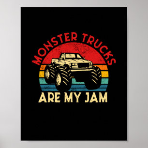 Poster Les Camions Monster Sont Mon Jam Vintage Retro Mon