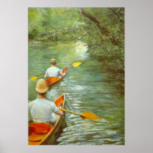 Poster Les Canoës, Perissoires par Gustave Caillebotte