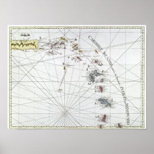 POSTER LES CARAÏBE : CARTE, 1775