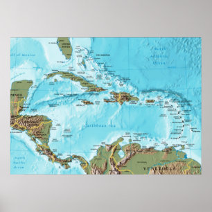 Poster Les Caraïbes (carte)