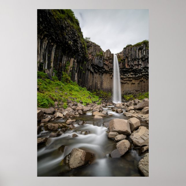 Poster Les cascades | Cascade de Svartifoss, Islande du S (Devant)