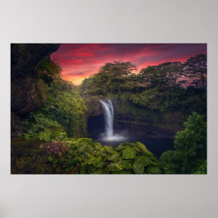 Poster Les cascades Rainbow Falls, Hilo, Hawaii