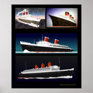 Poster Les célèbres Ocean Liners