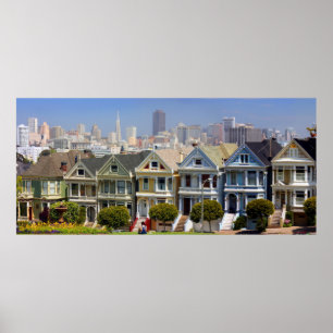 Poster Les célèbres Painted Ladies de San Francisco
