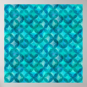 Poster Les cercles Abstraits se chevauchent motif sans fa