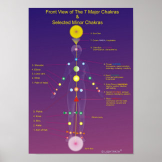 Poster Les chakras majeurs et mineurs