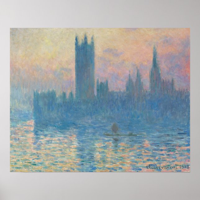 Poster Les Chambres du Parlement, coucher du soleil (1903 (Devant)