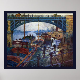 Poster Les Charbonniers par Claude Monet