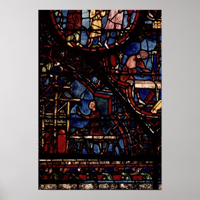Poster Les charpentiers au travail, de la Vie de St. (Devant)