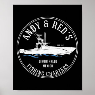Poster Les chartes de pêche du vintage Andy Red