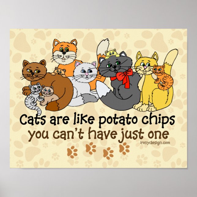 Poster Les chats sont comme des chips (Devant)