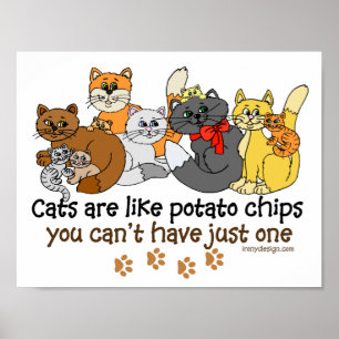 Poster Les chats sont comme des chips