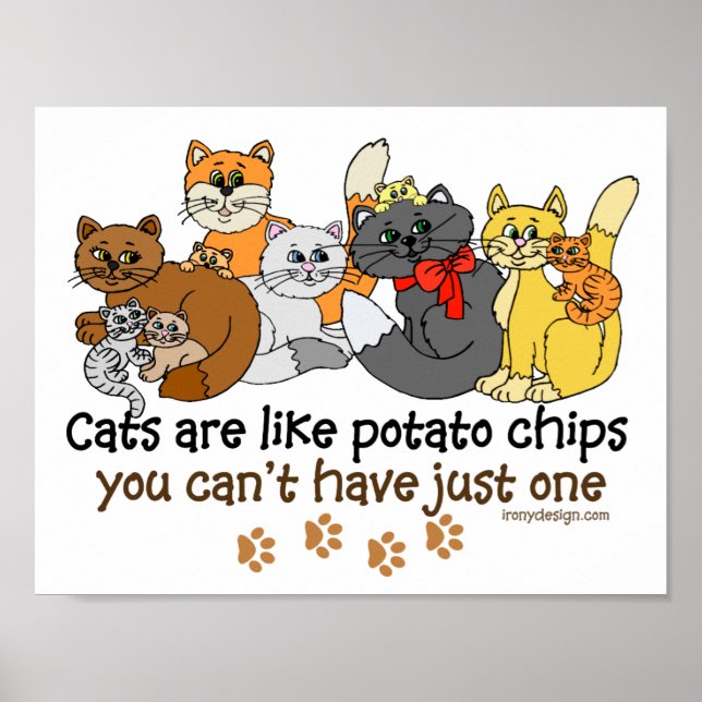 Poster Les chats sont comme des chips (Devant)