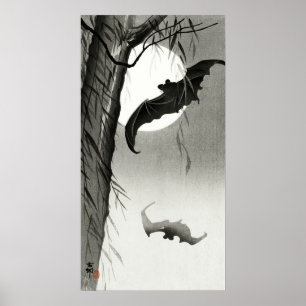Poster Les chauves-souris sous la Pleine lune par Ohara K