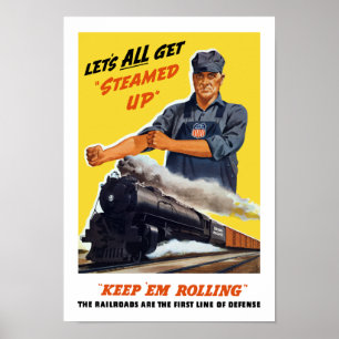 Poster Les Chemins De Fer Sont La Première Ligne De Défen