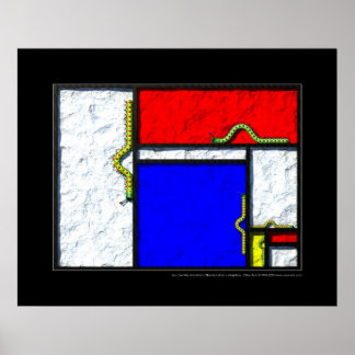 Poster Les chenilles de Mondrian