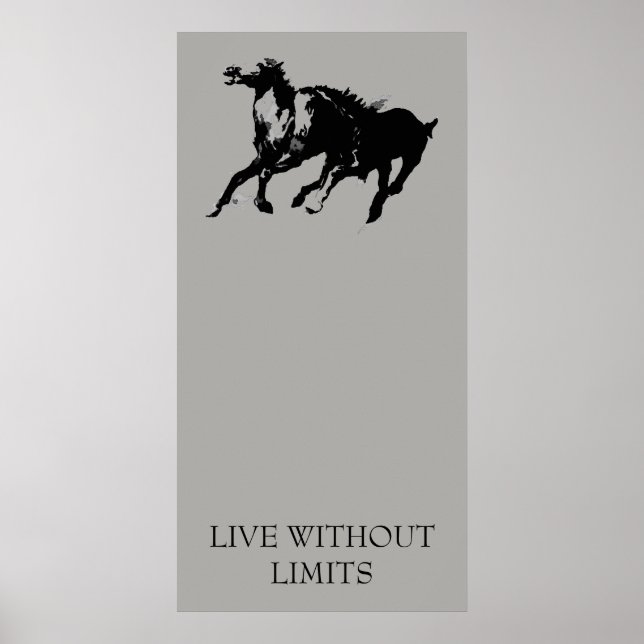 Poster Les Chevaux Motivationnels Vivent Sans Limites (Devant)
