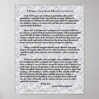 Poster Les Choses Apprises Sur Les Sociétés