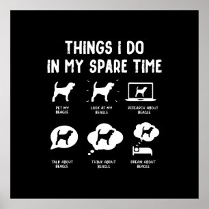 Poster Les choses beagles font gagner du temps/ Beagle am