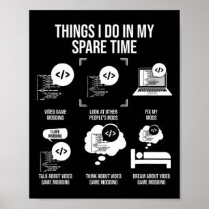 Poster Les Choses Que Je Fais Dans Mon Temps De Rechange