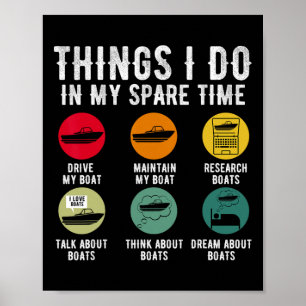 Poster Les choses que je fais dans mon temps libre Boatin