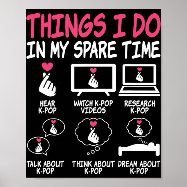 Poster Les choses que je fais dans mon temps libre Kpop M (Devant)
