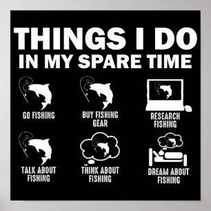 Poster Les Choses Que Je Fais Dans Mon Temps Libre Pêche