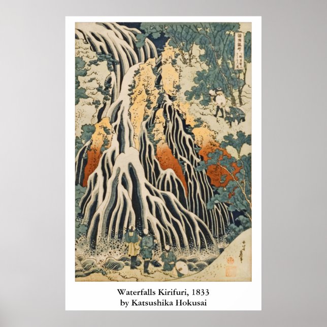Poster Les chutes d'Hokusai Kirifuri (Devant)