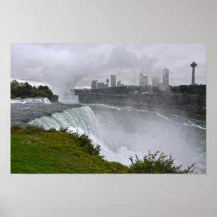 Poster Les chutes du Niagara dans la brume, New York