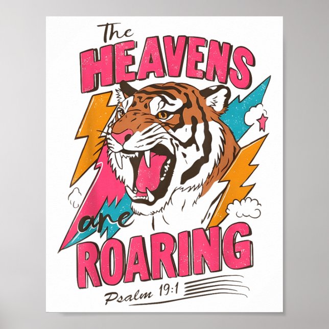 Poster Les cieux sont le psaume rugissant 19_1 Bible Vers (Devant)