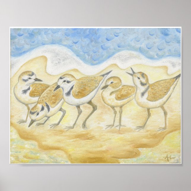 Poster Les cinq amateurs sur la plage (Devant)