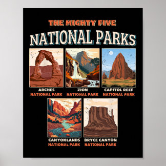Poster Les cinq parcs nationaux Mighty Outdoor Hiking Cam