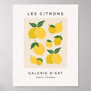 Poster Les Citrons 01 Retro Lemon Abstraits citrons