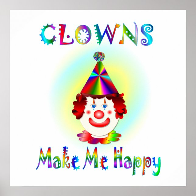 Poster Les Clowns Me Rendent Heureux (Devant)