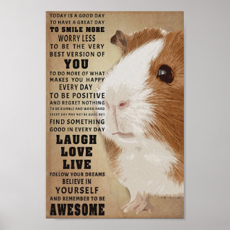 Poster Les Cochons De Guinée Aujourd'Hui Est Un Bon Jour