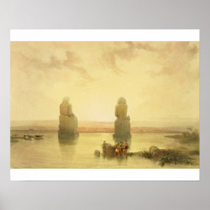 Poster Les colosses de Memnon, chez Thebes, pendant