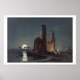 Poster Les colosses de Memnon, Thebes, un de 24 illustrat