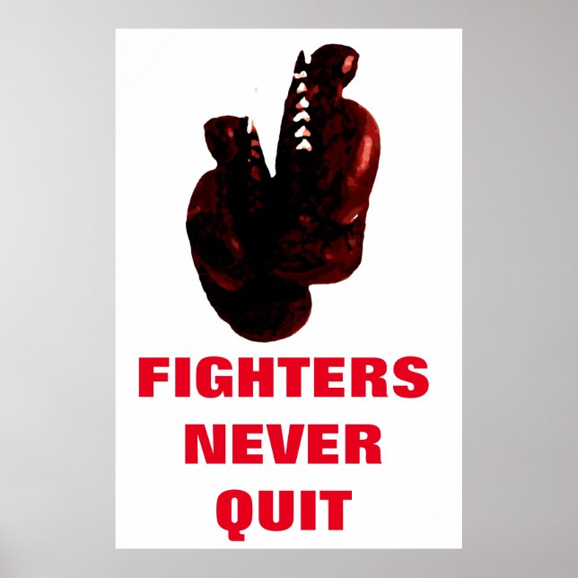 Poster Les Combattants N'Arrêtent Jamais Les Gants De Box (Devant)