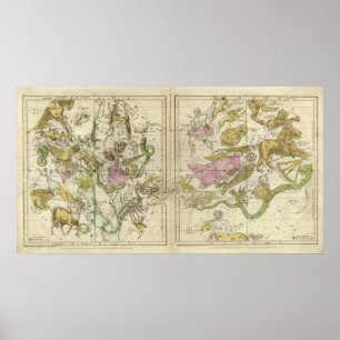 Poster Les constellations en avril septembre