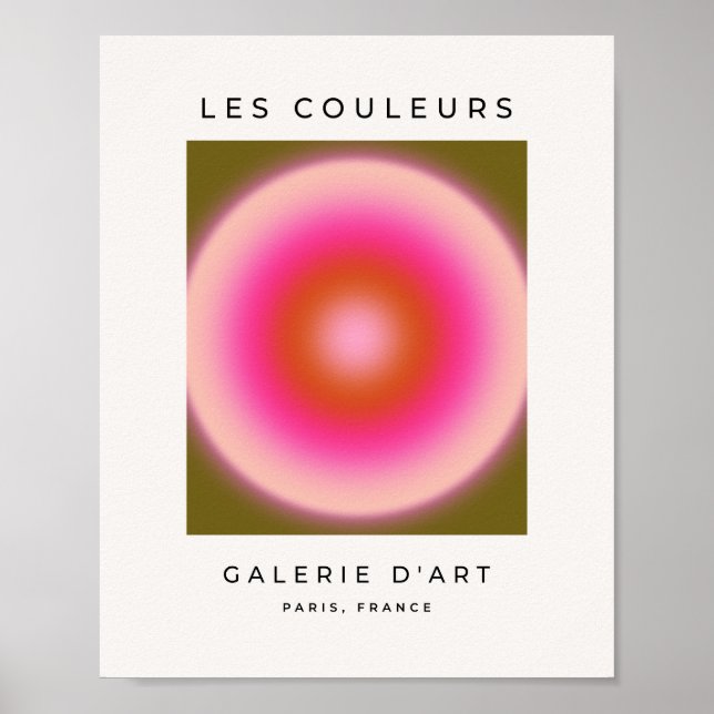 Poster Les Couleurs 05 Aura Olive Et Rose Gradient (Devant)