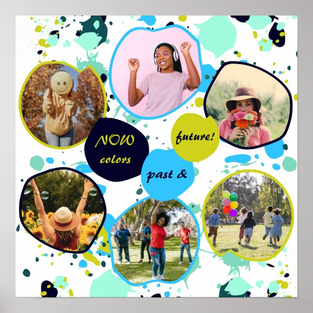 Poster Les Couleurs Passées Et Futures ! Peinture verte (Devant)