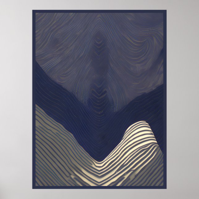Poster Les courants d'Indigo : un flux Abstrait de textur (Devant)