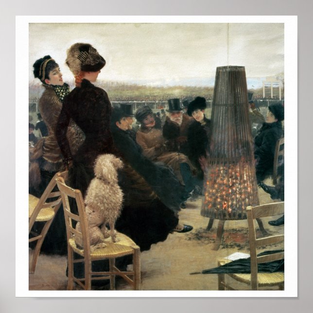 Poster Les courses à Auteuil, partie d'un triptyque (huil (Devant)