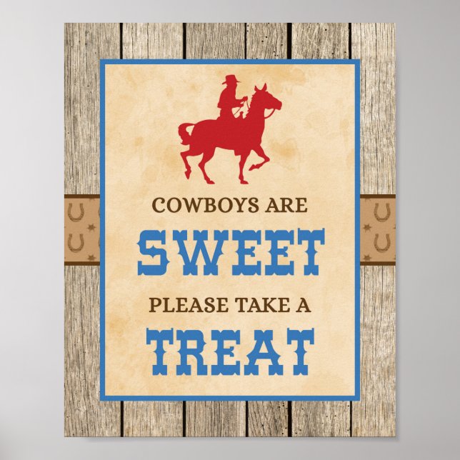 Poster Les cowboys sont doux Veuillez prendre un signe de (Devant)