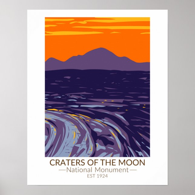 Poster Les cratères du Monument National de la Lune Idaho (Devant)